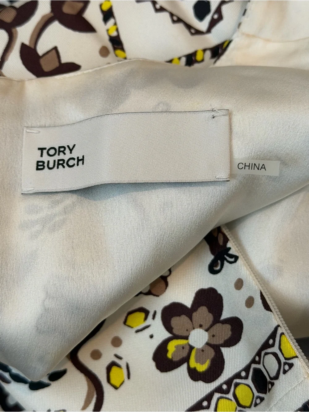 Tory Burch Pisces Dream Print Silk Dress Ivory Floral Luxury Designer Size 2